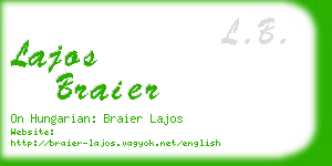 lajos braier business card